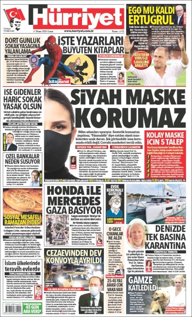 Portada de Hürriyet (Turqu&iacute;a)