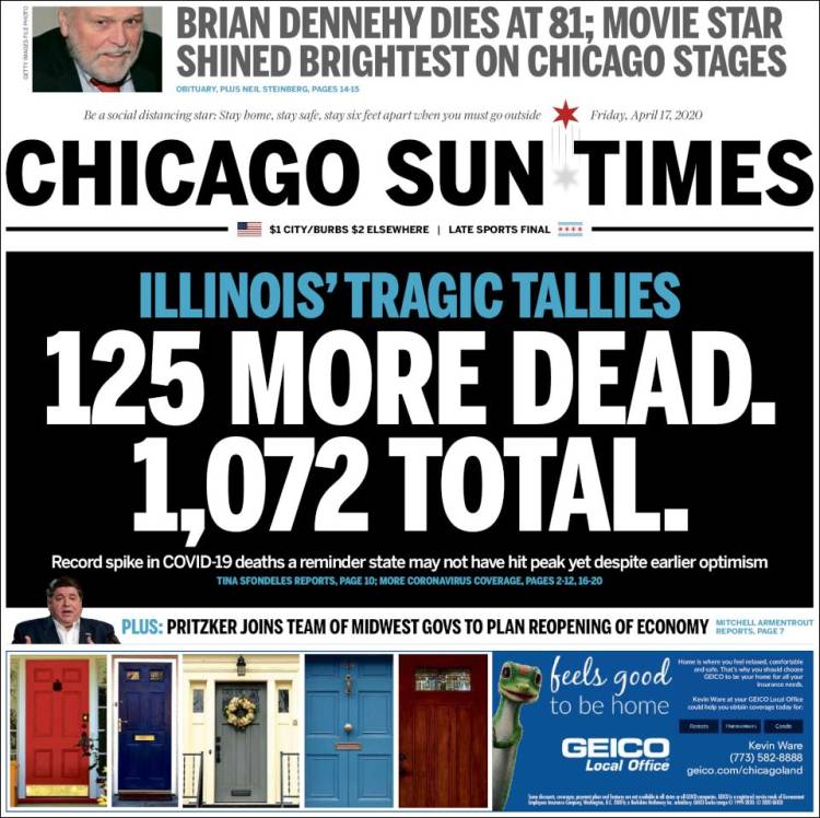 Portada de Chicago Sun-Times (USA)