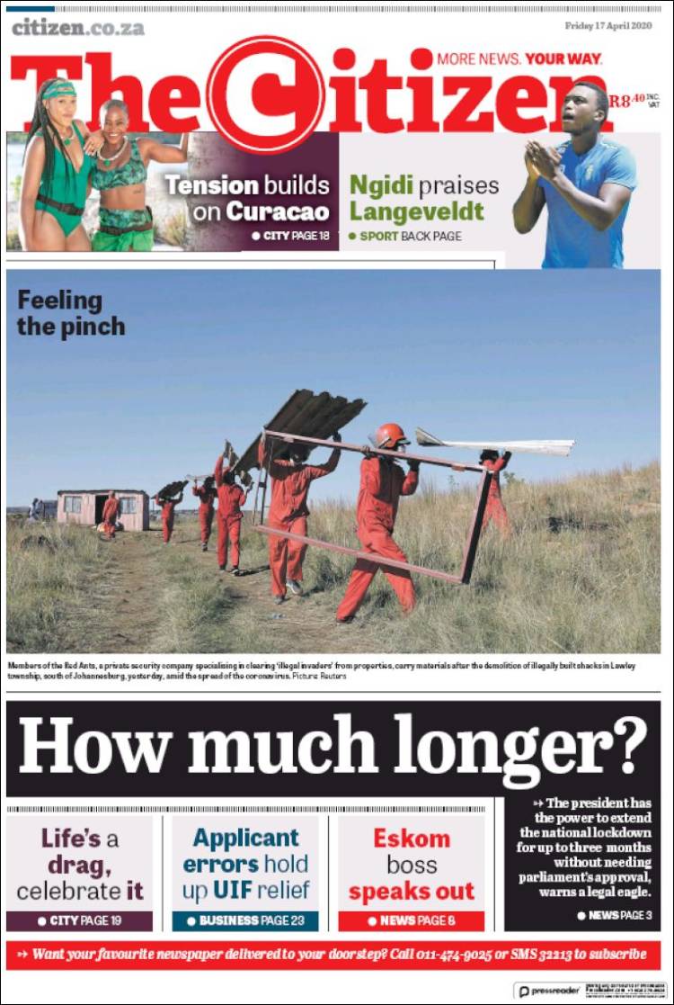 Portada de The Citizen (Sud&aacute;frica)