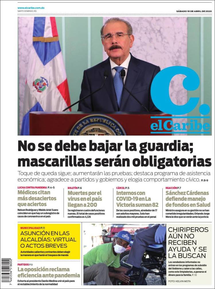 Portada de El Caribe (R. Dominicana)