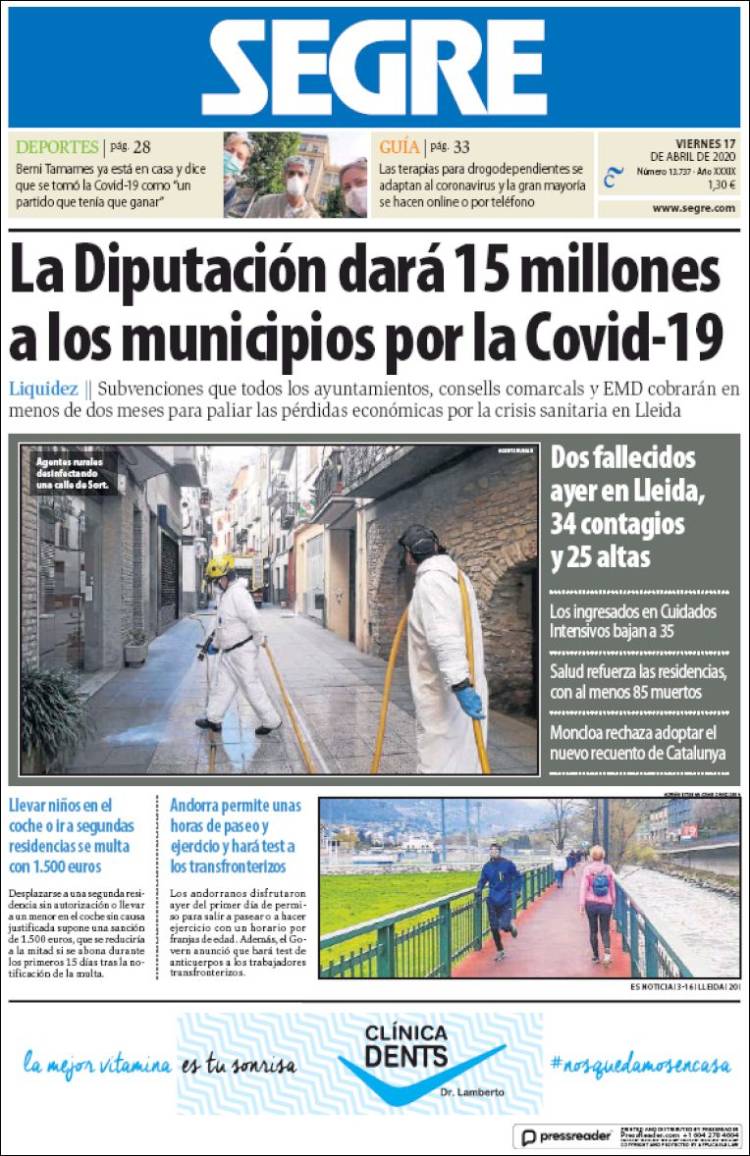 Portada de Segre  (Espa&ntilde;a)