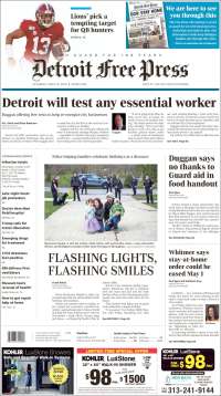Portada de Detroit Free Press (USA)