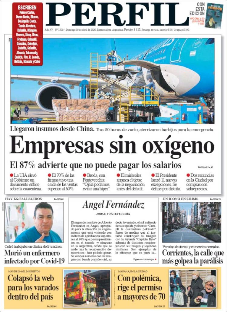 Portada de Diario Perfil (Argentina)