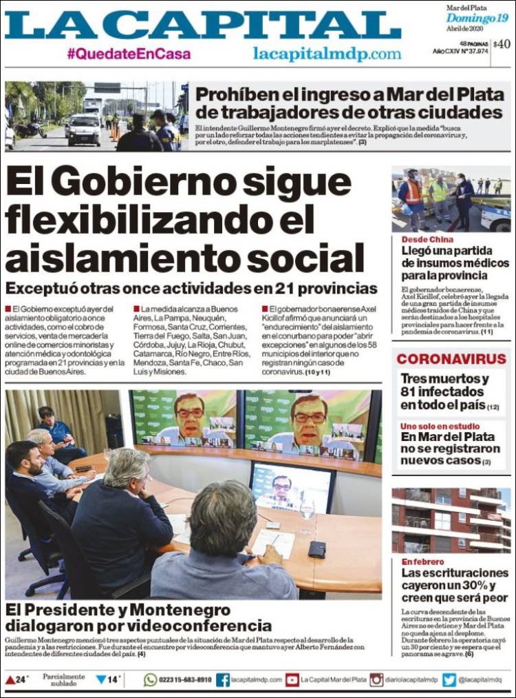 Portada de Diario La Capital - Mar del Plata (Argentina)