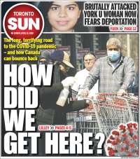 Portada de The Toronto Sun (Canadá)