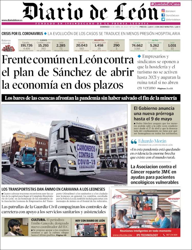 Portada de Diario de León (España)