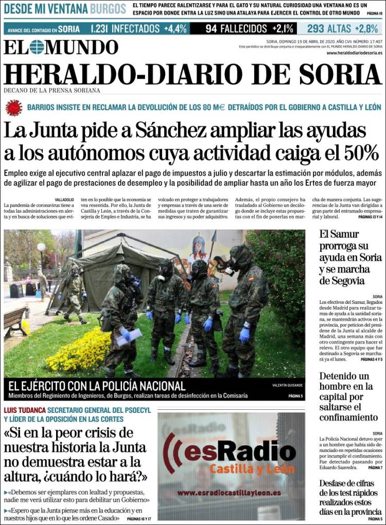 Portada de Diario de Soria (España)