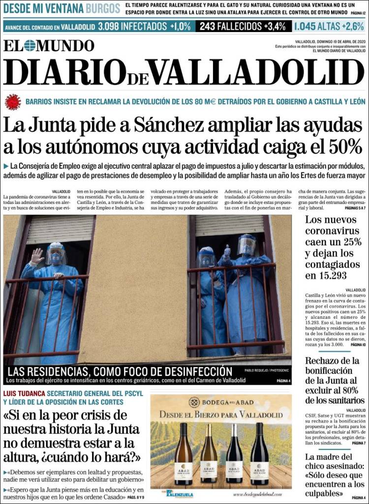 Portada de Diario de Valladolid (España)