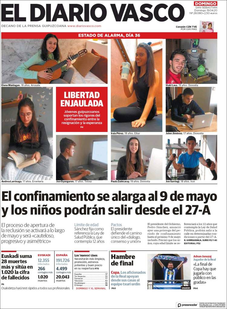 Portada de Diario Vasco (España)
