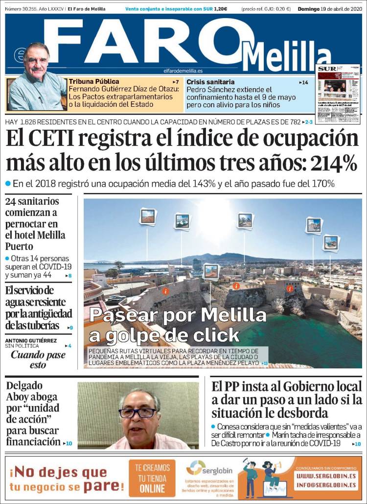 Portada de El Faro de Melilla (España)
