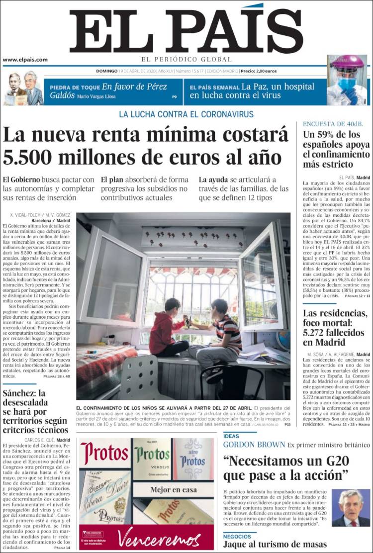 Portada de El País (España)