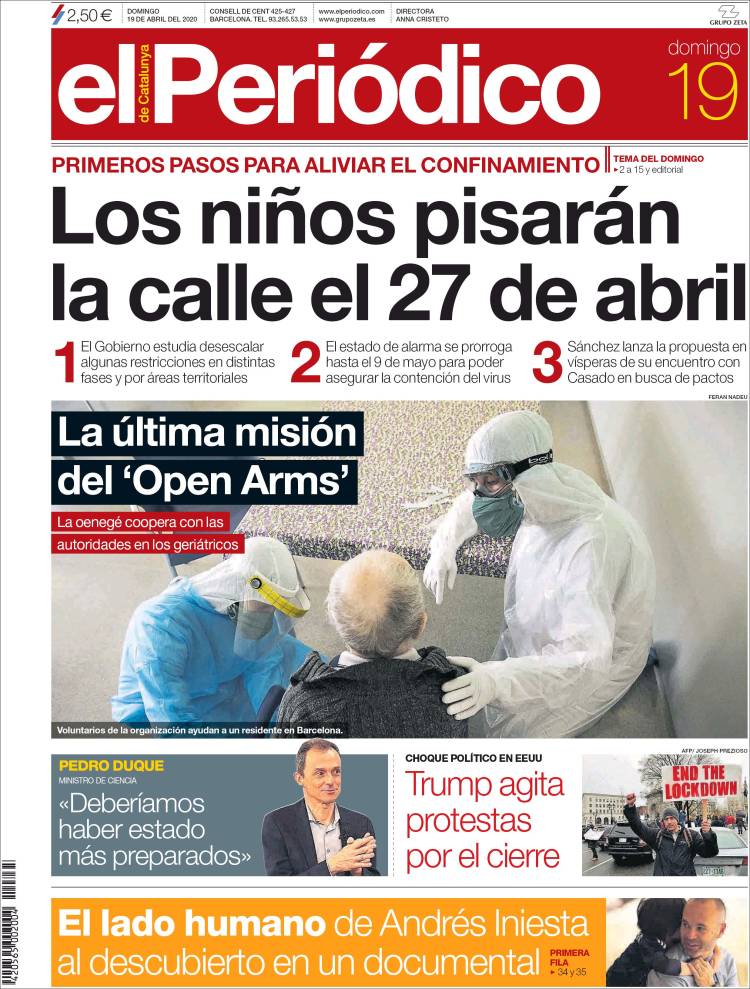 Portada de El Periódico (España)