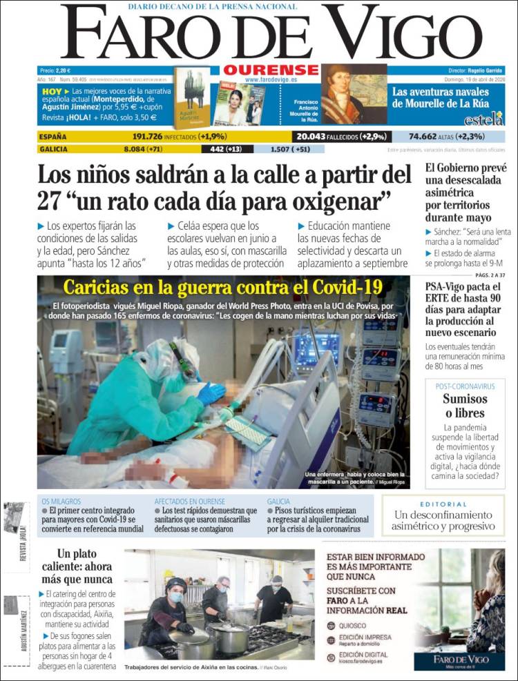 Portada de El Faro de Vigo - Ourense (España)