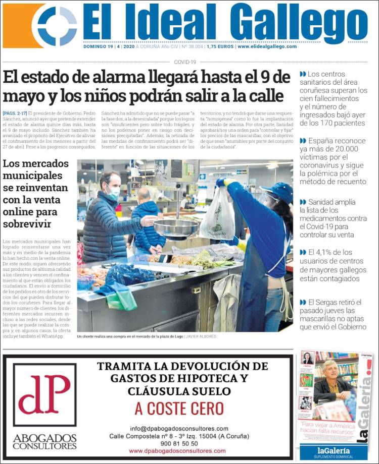 Portada de El Ideal Gallego (España)