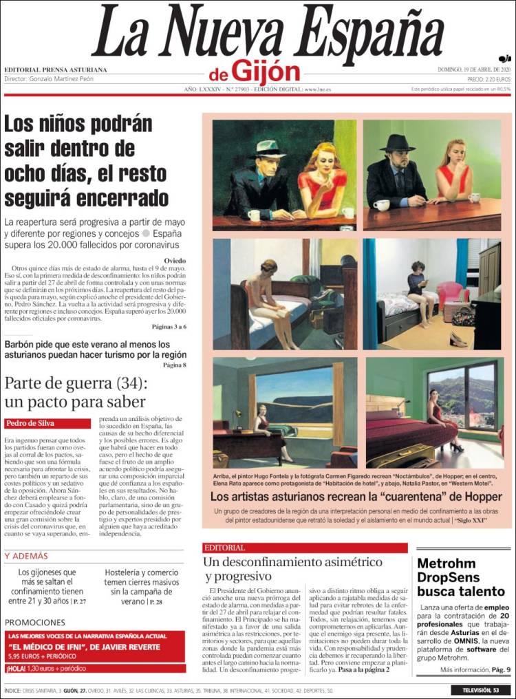 Portada de La Nueva España - Gijón (España)