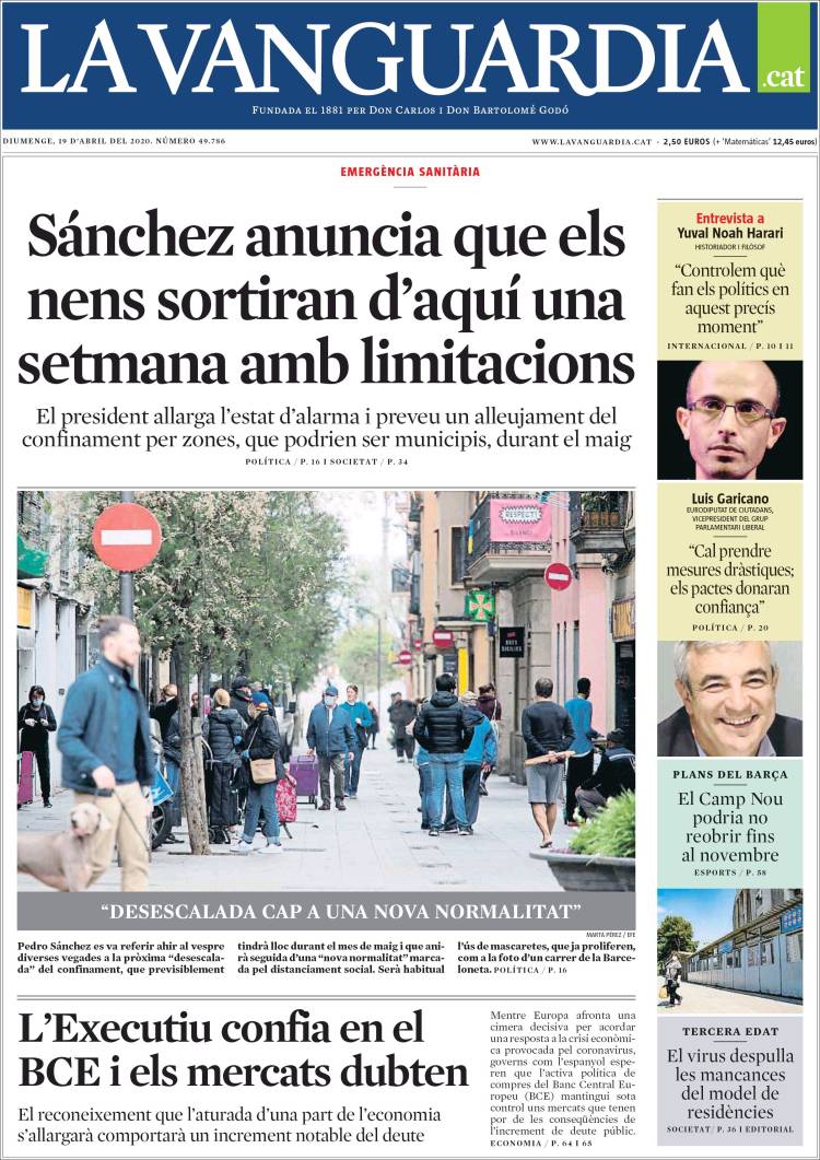 Portada de La Vanguardia (España)