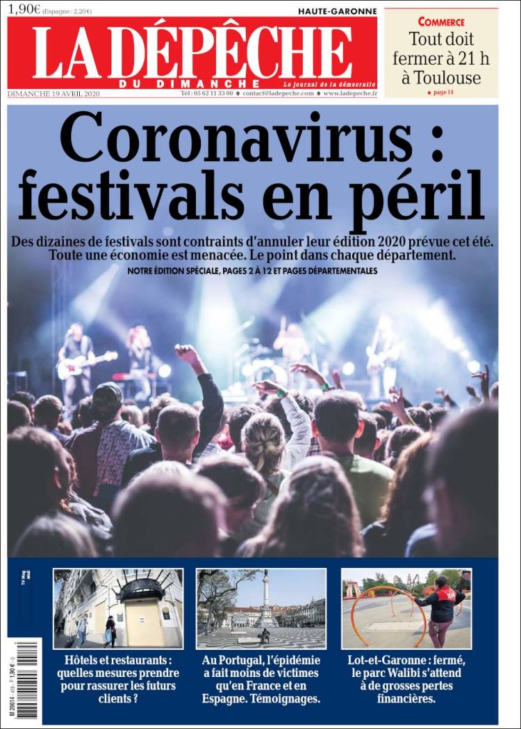 Portada de La Dépêche du Midi (Francia)