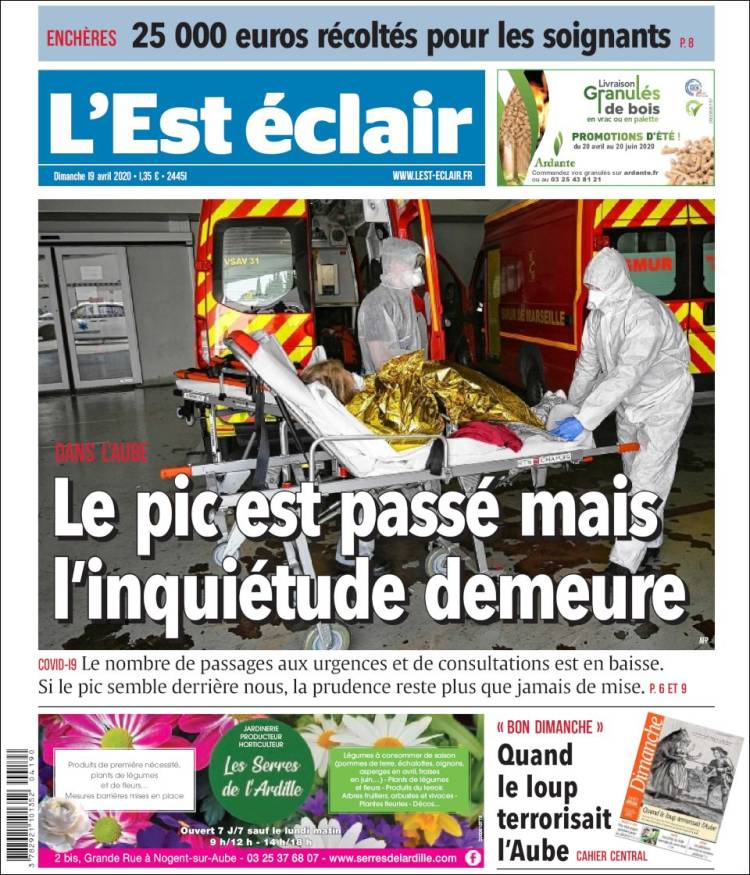 Portada de L'Est Eclair (Francia)