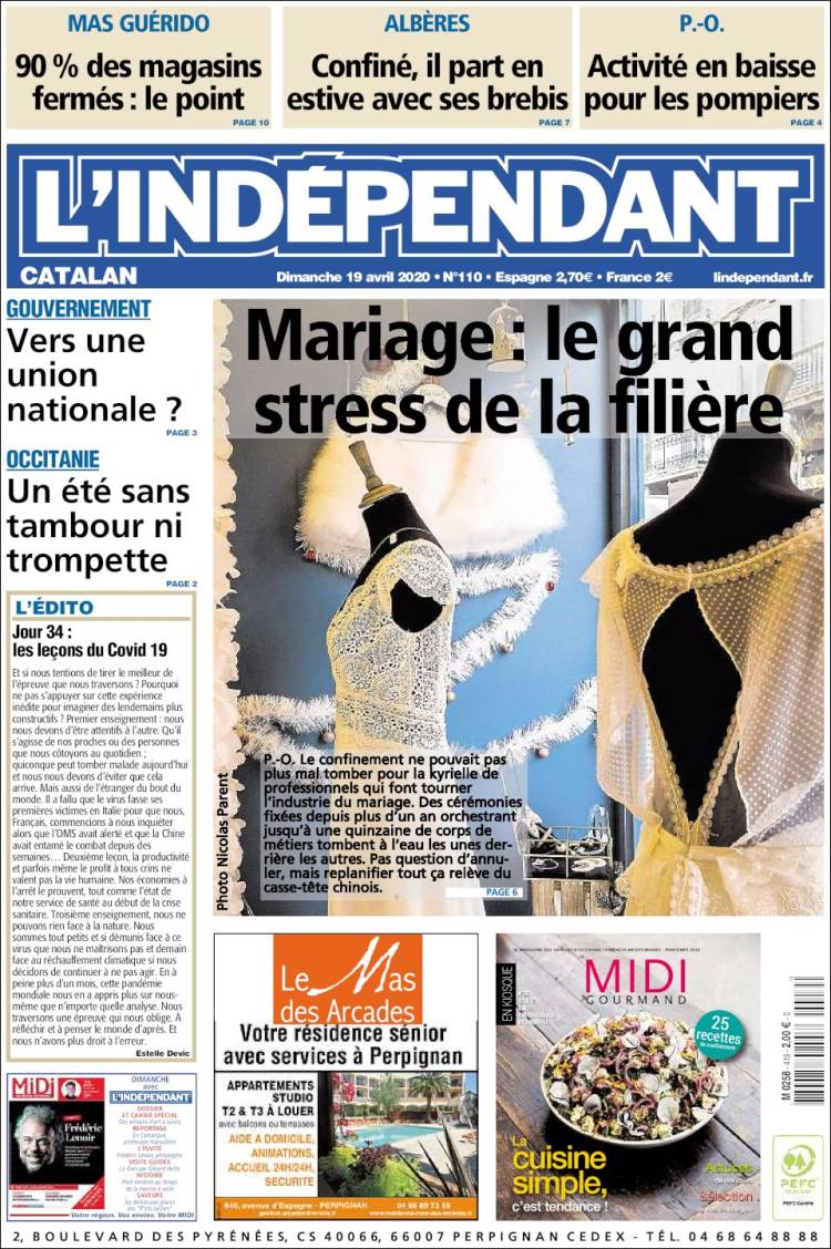 Portada de Le Indépendant (Francia)