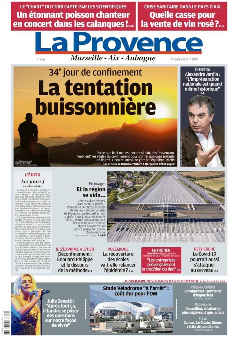 Portada de La Provence (Francia)