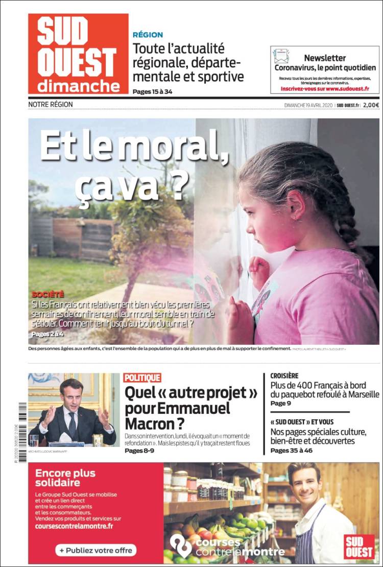 Portada de Sud Ouest (Francia)