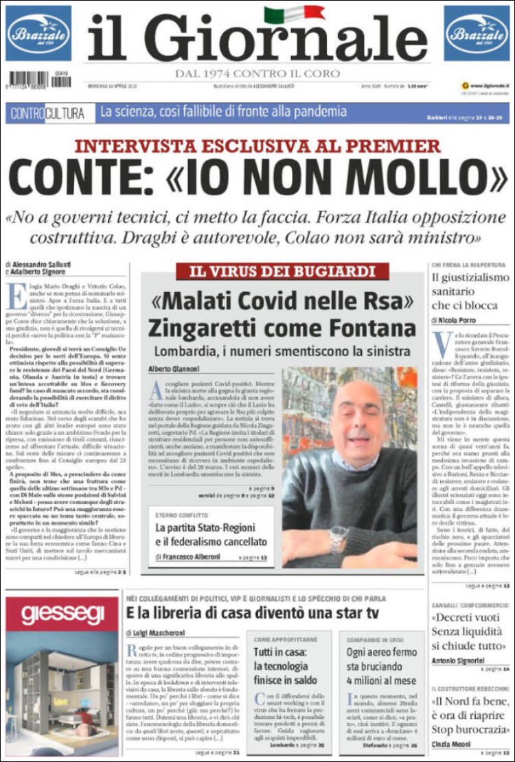 Portada de il Giornale (Italia)