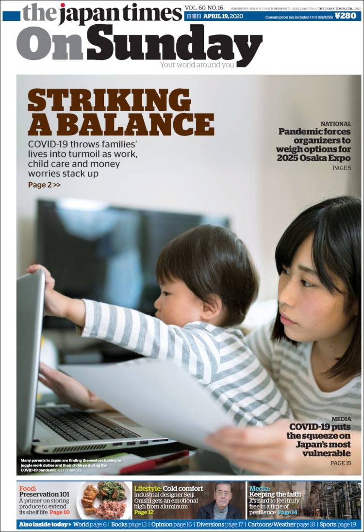 Portada de The Japan Times (Jap&oacute;n)