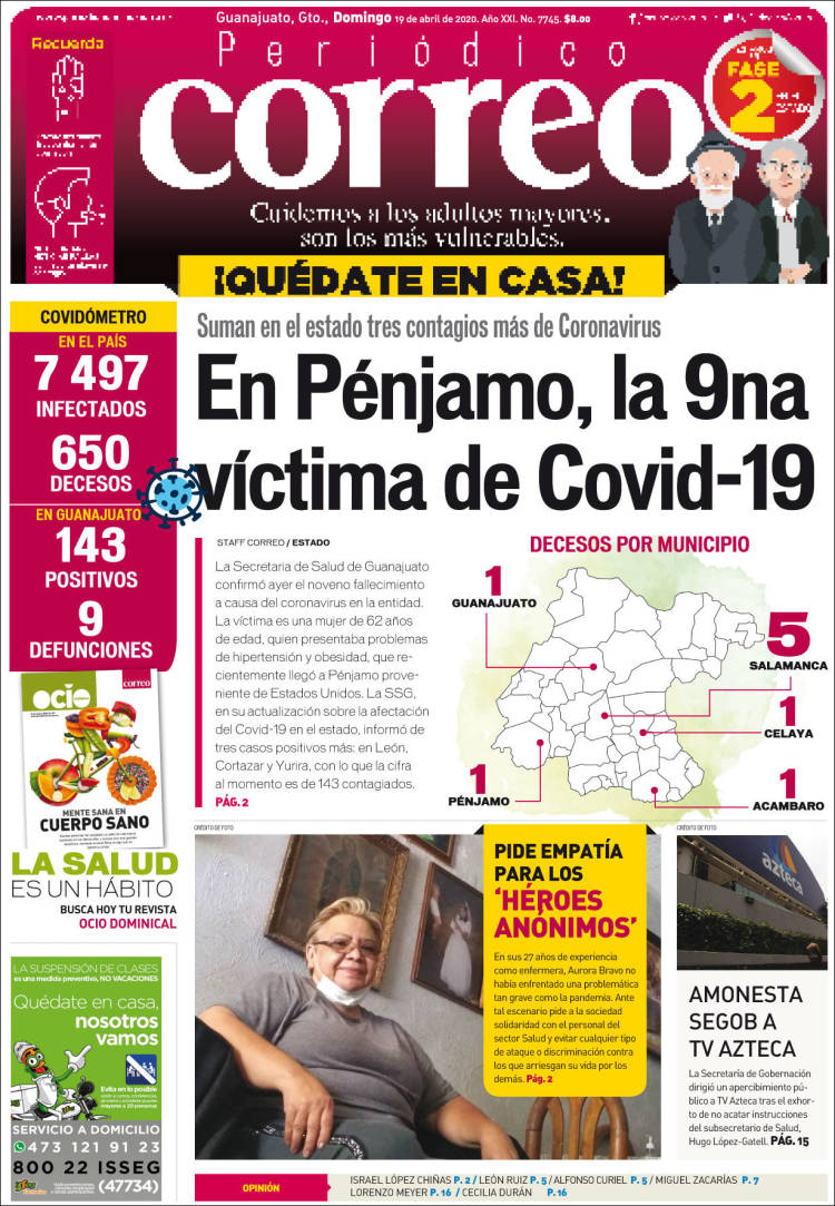 Portada de Correo - El diario del Estado de Guanajuato (México)