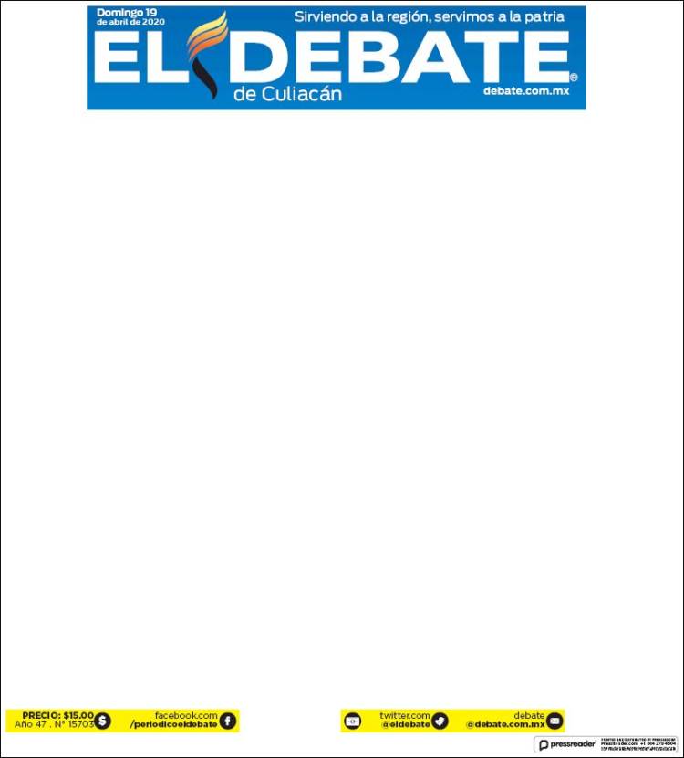 Portada de El Debate de Culiacán (México)