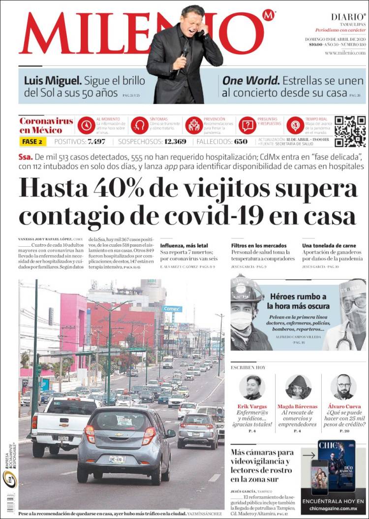 Portada de Milenio - Tamaulipas (México)