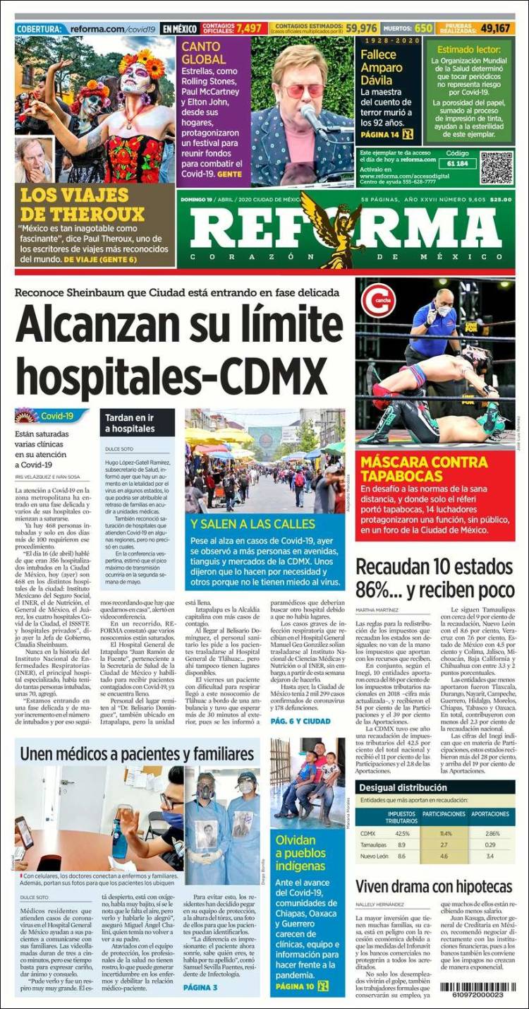 Portada de Reforma (México)