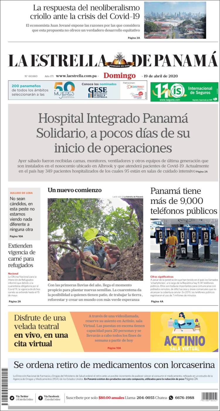 Portada de La Estrella de Panamá (Panama)