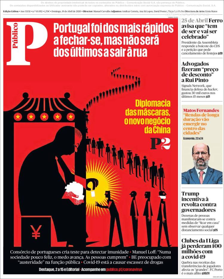 Portada de Público (Portugal)