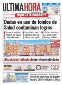 Portada de Última Hora (Paraguay)