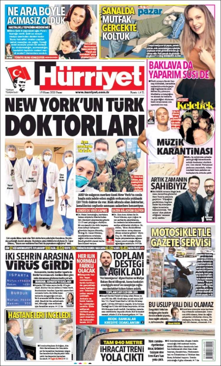 Portada de Hürriyet (Turqu&iacute;a)