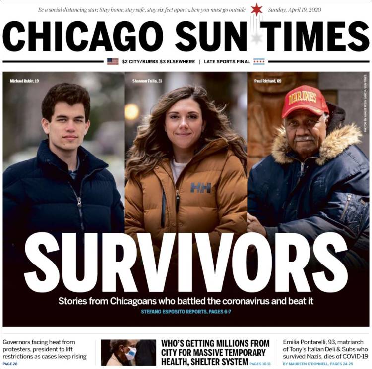 Portada de Chicago Sun-Times (USA)