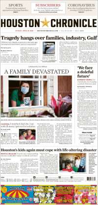 Portada de Houston Chronicle (USA)