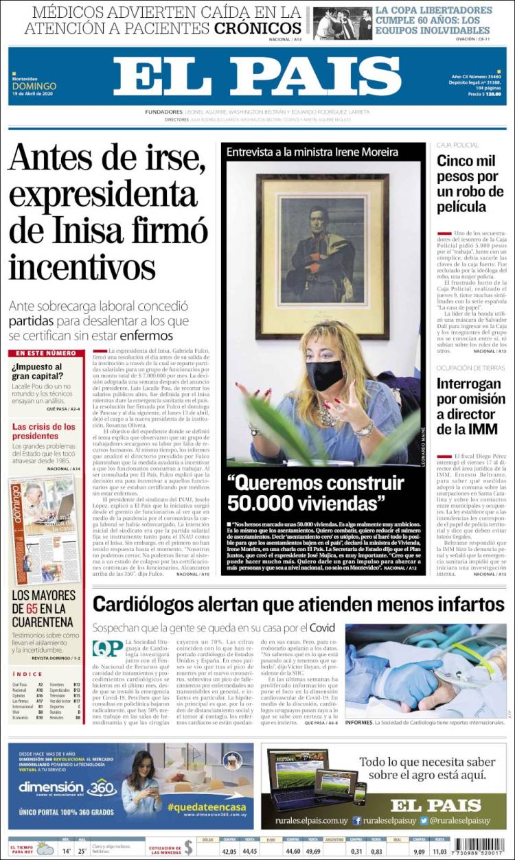Portada de El País (Uruguay)