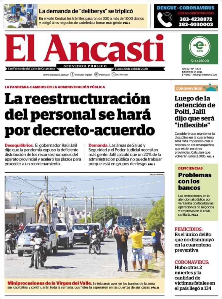 Portada de El Ancasti (Argentina)