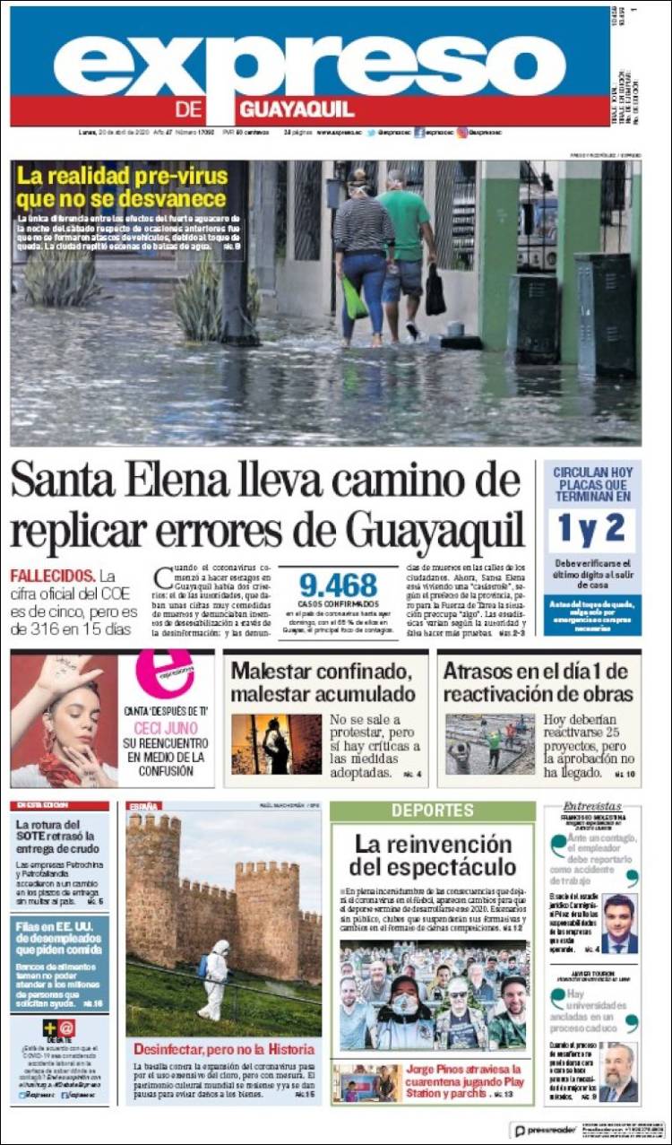 Portada de Expreso (Ecuador)
