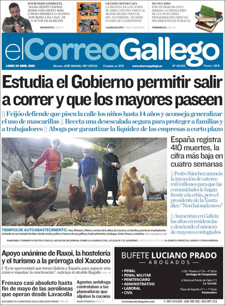 Portada de El Correo Gallego (España)