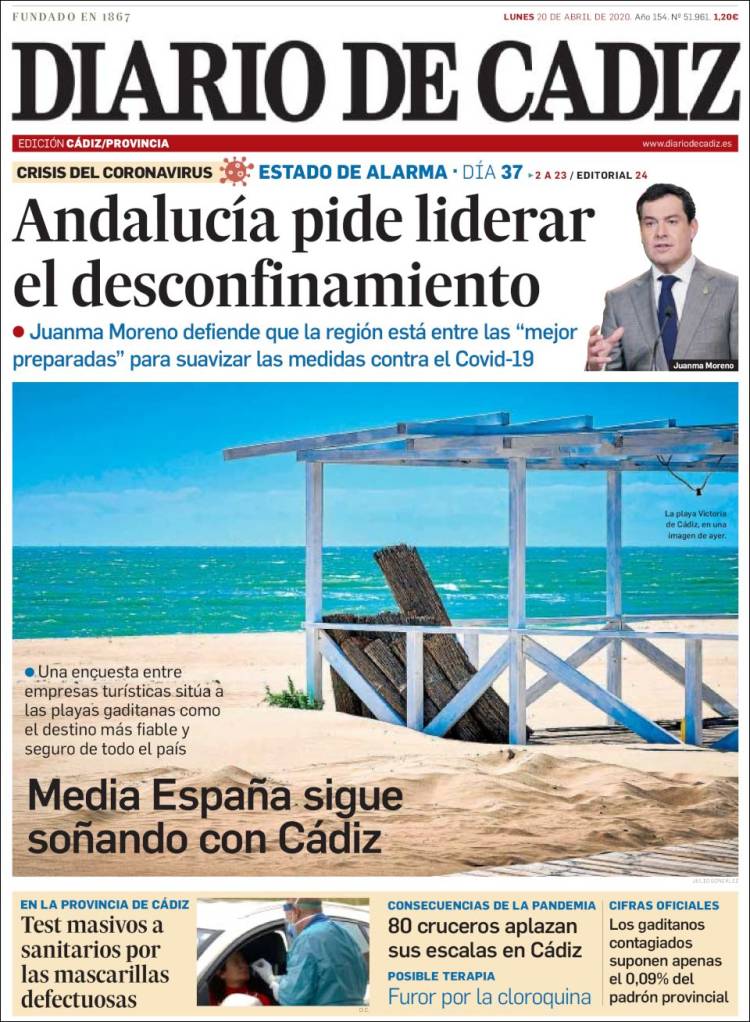 Portada de Diario de Cádiz (España)