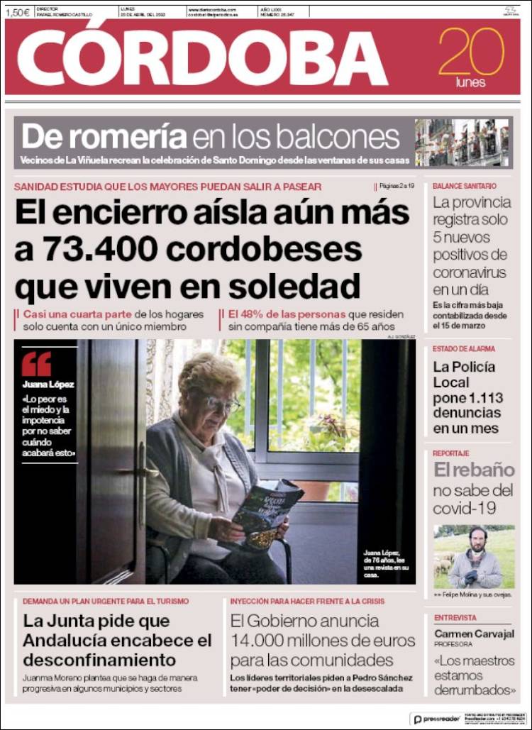 Portada de Diario de Córdoba (España)