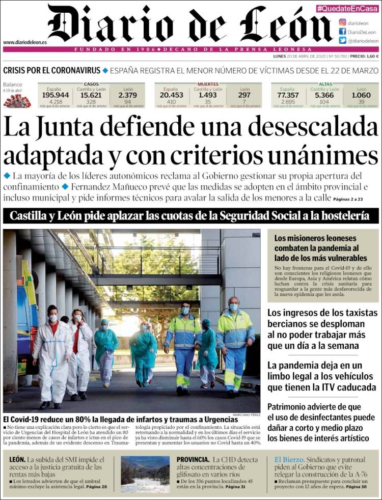 Portada de Diario de León (España)