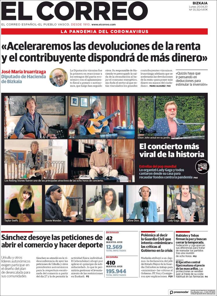 Portada de El Correo (España)