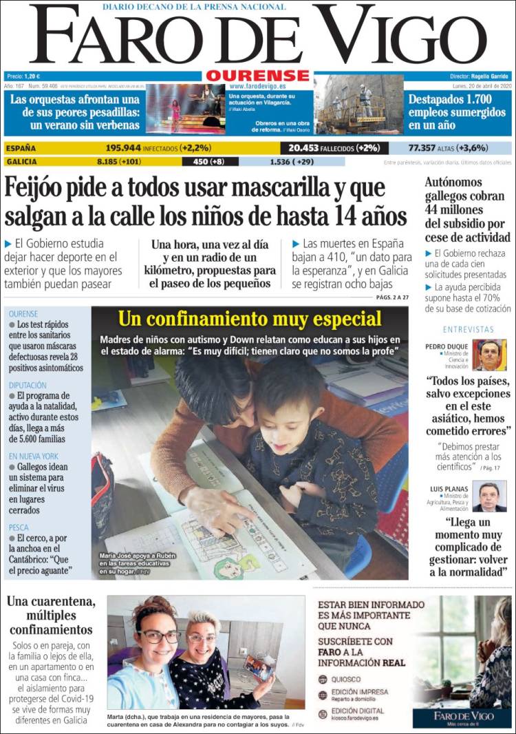 Portada de El Faro de Vigo - Ourense (Espa&ntilde;a)