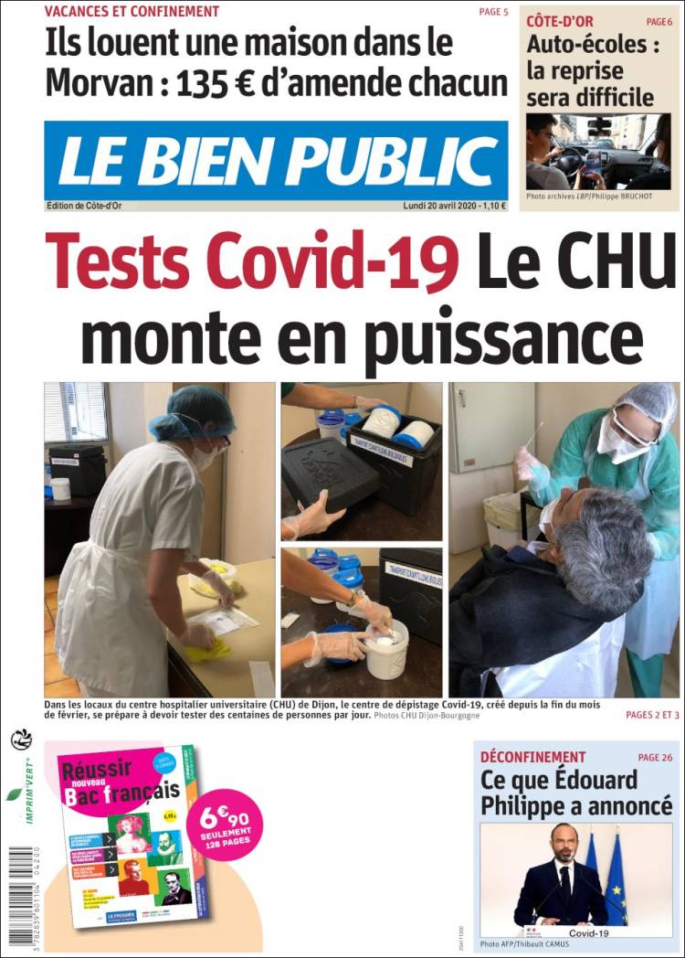 Portada de Le Bien Public (Francia)