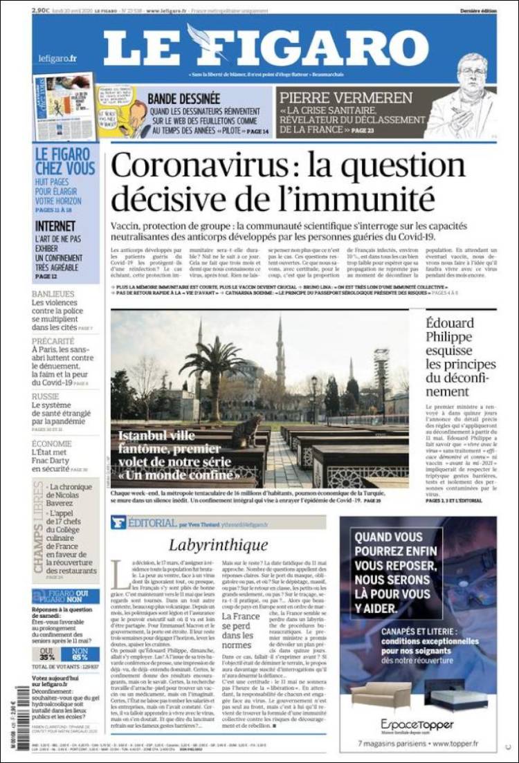 Portada de Le Figaro (Francia)