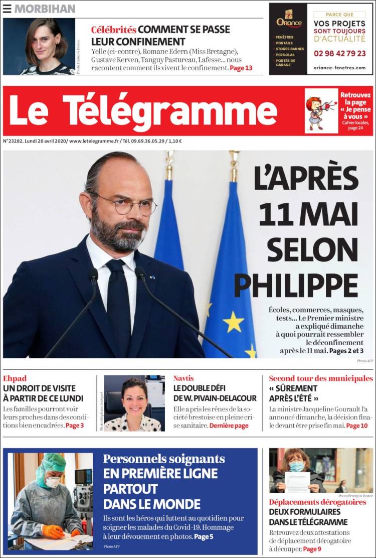 Portada de Télégramme (Francia)