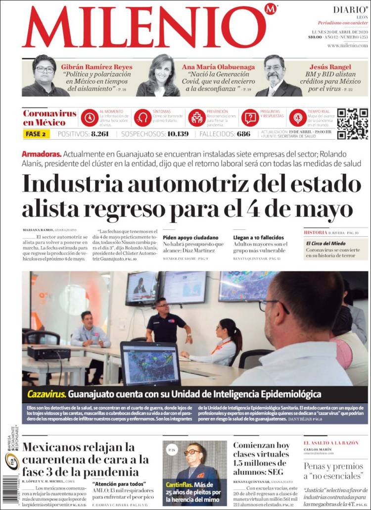 Portada de Milenio de León (M&eacute;xico)